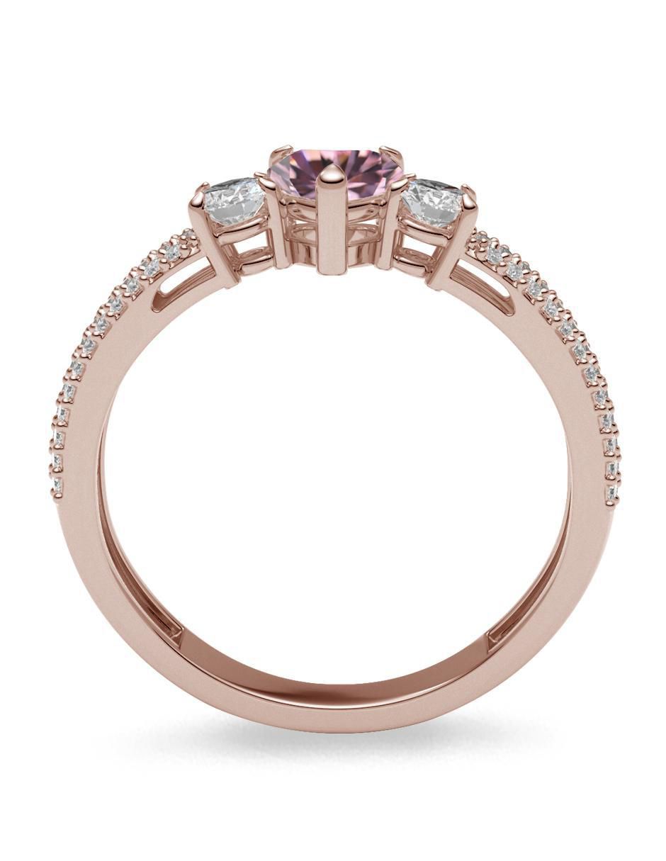 Anillo de corazón 14 k de oro zirconia brillante 3