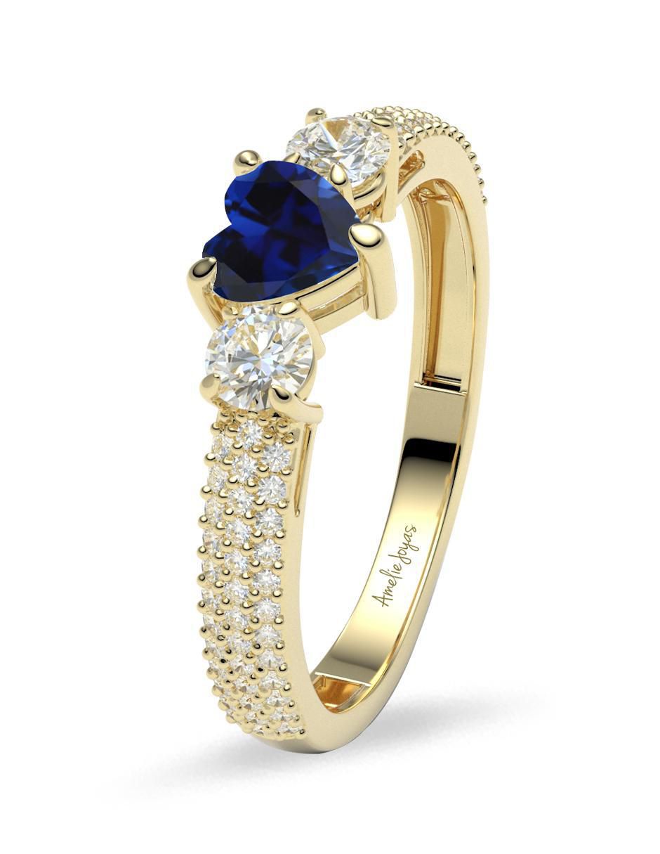 Anillo "de (si aplica)" corazón amelie joyas sin colección sin temática 14 k "de" oro zirconia