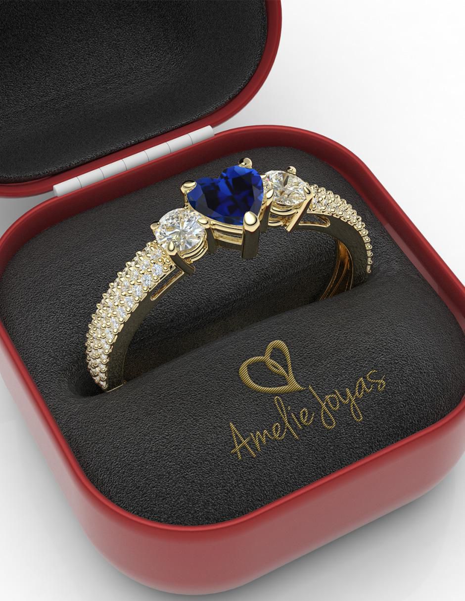 Anillo "de (si aplica)" corazón amelie joyas sin colección sin temática 14 k "de" oro zirconia