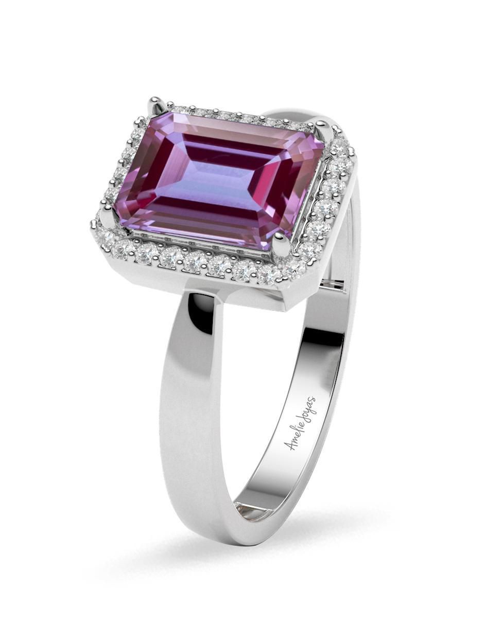 Anillo "de (si aplica)" rectangular amelie joyas sin colección sin temática 14 k "de" oro zirconia
