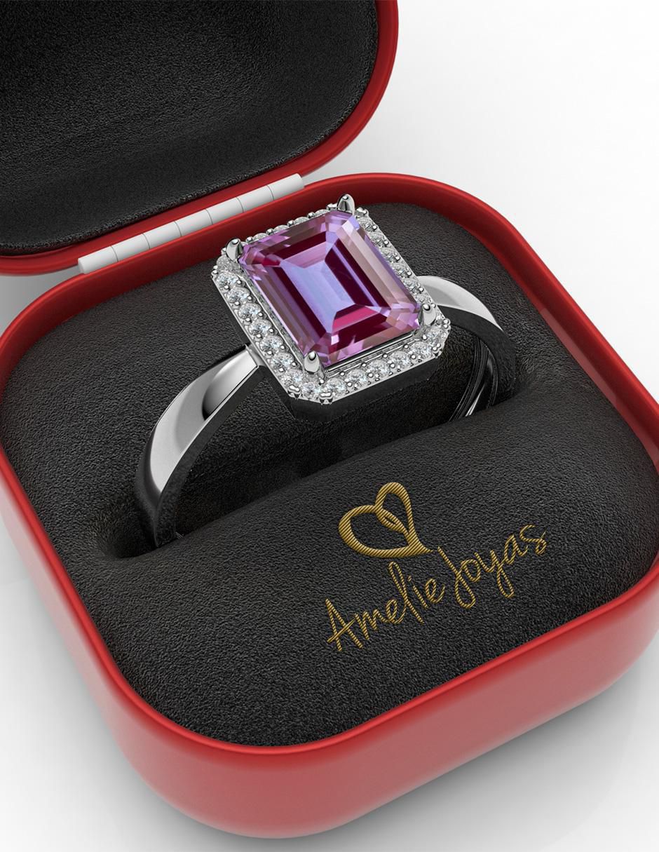 Anillo "de (si aplica)" rectangular amelie joyas sin colección sin temática 14 k "de" oro zirconia