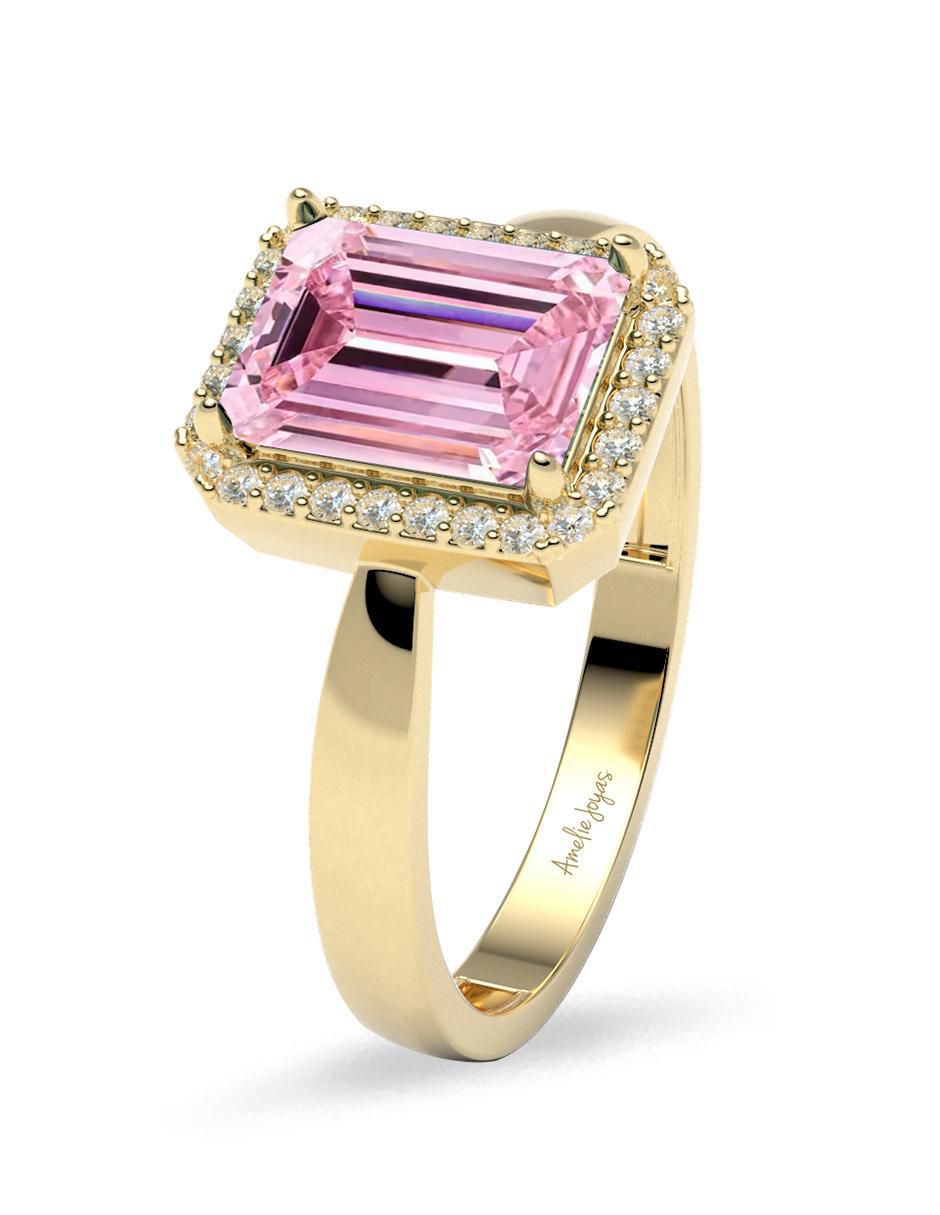 Anillo "de (si aplica)" rectangular amelie joyas sin colección sin temática 14 k "de" oro zirconia
