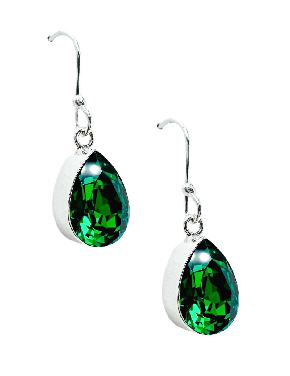 Aretes de pera Sing 2 Pear de plata P 925 cristal