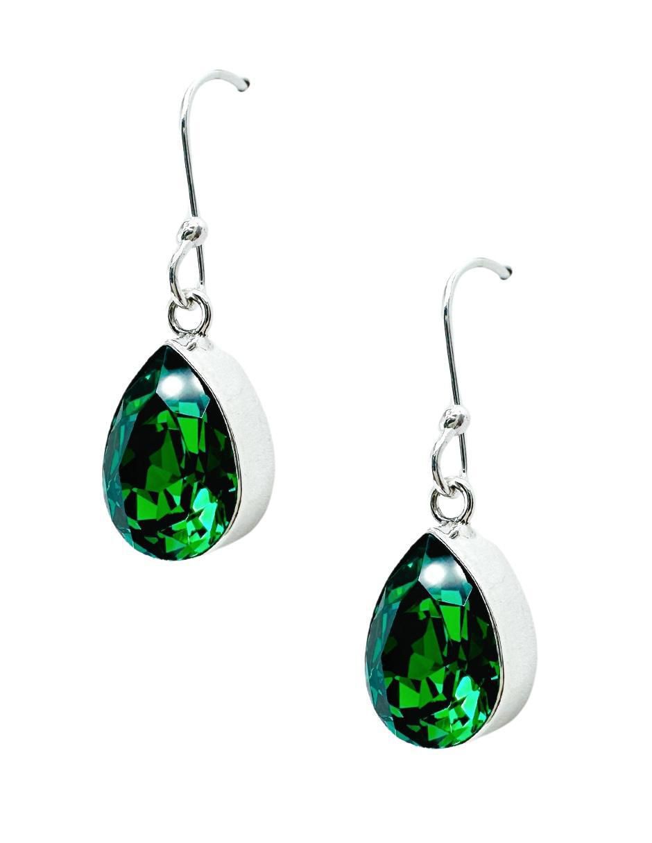 Aretes de pera Sing 2 Pear de plata P 925 cristal