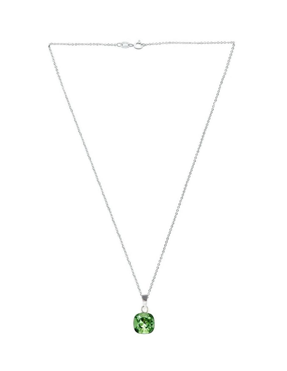 Aretes y collar cuadrados Cushion de plata P925 cristal 8