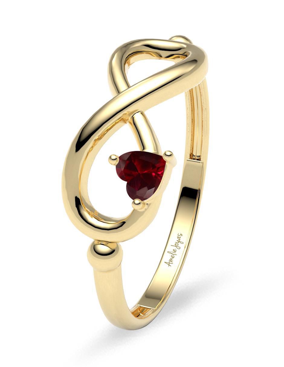 Anillo "de (si aplica)" corazón amelie joyas sin colección  sin temática 14 k "de" oro rubí