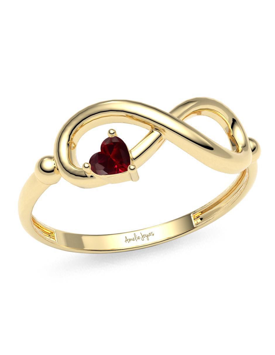 Anillo "de (si aplica)" corazón amelie joyas sin colección  sin temática 14 k "de" oro rubí