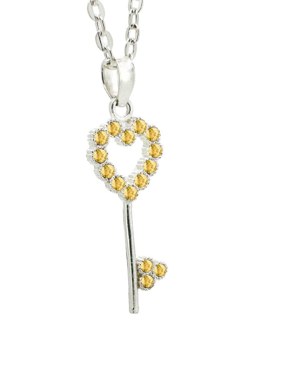 Collar de corazón Llave de plata P 925