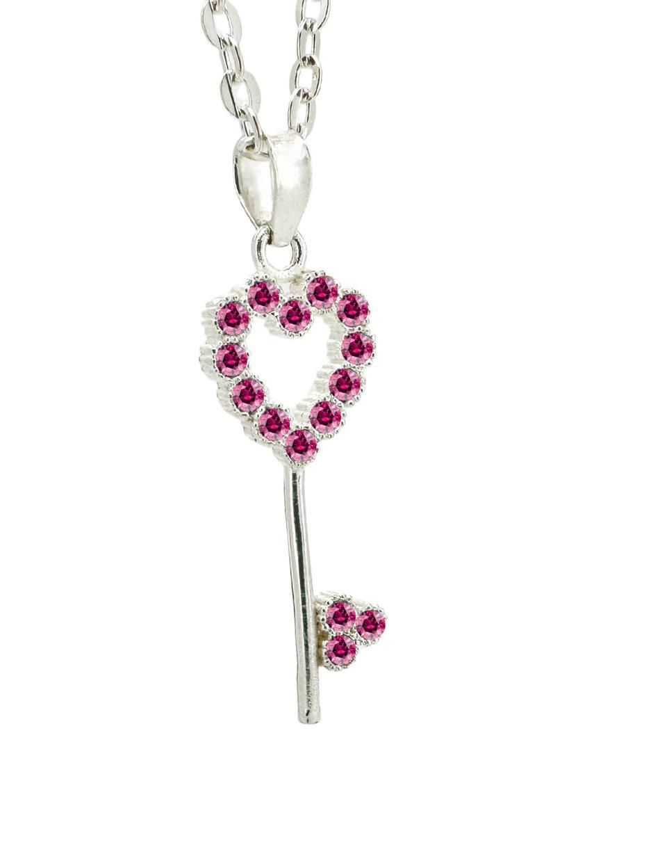 Collar de corazón Llave de plata P 925