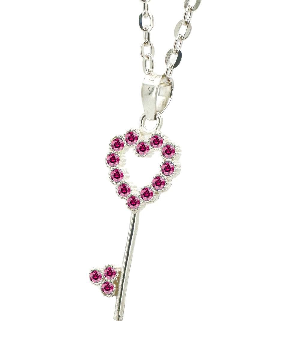Collar de corazón Llave de plata P 925 2