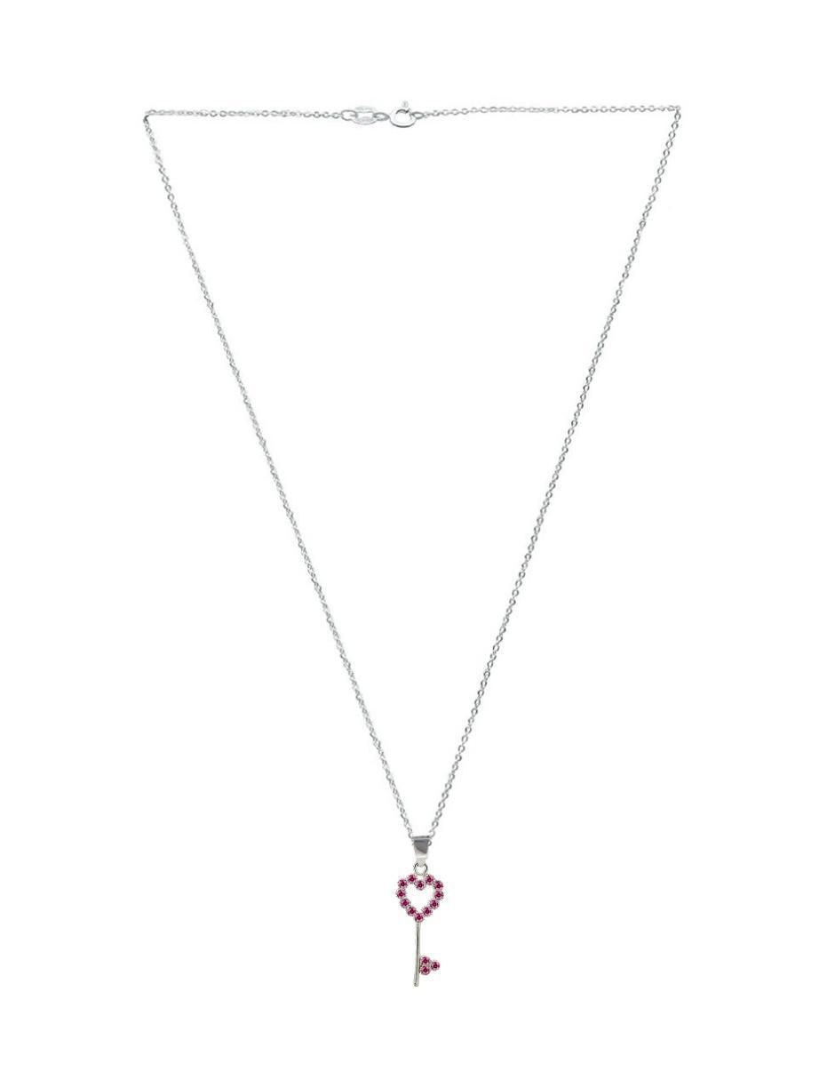 Collar de corazón Llave de plata P 925 3