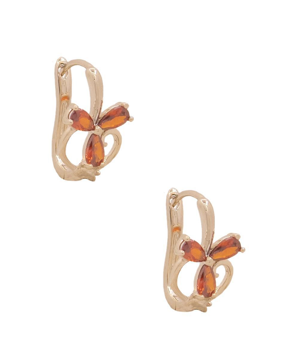 Aretes de flor con acabado brillante zirconia 2