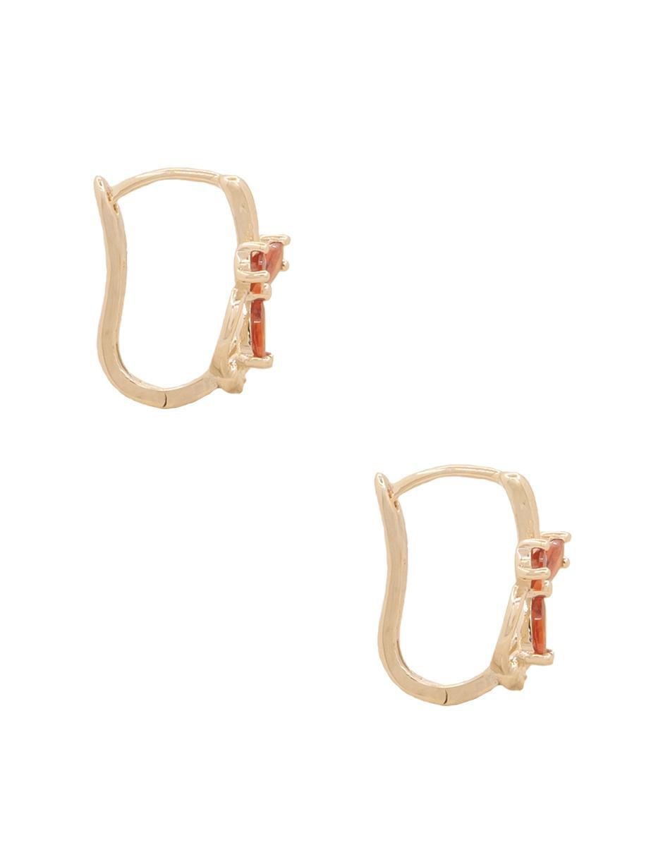 Aretes de flor con acabado brillante zirconia 3