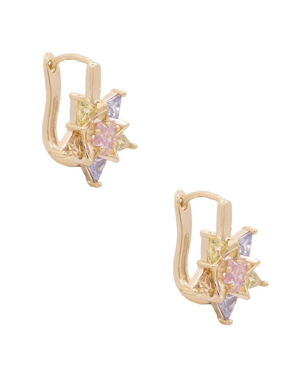 Aretes de estrella con acabado brillante zirconia 3