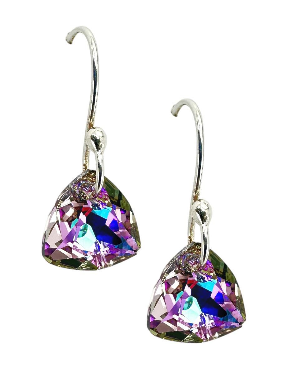 Aretes y collar "de (si aplica)" triangular zvezda trilliant sin temática "de" plata p 925 cristal