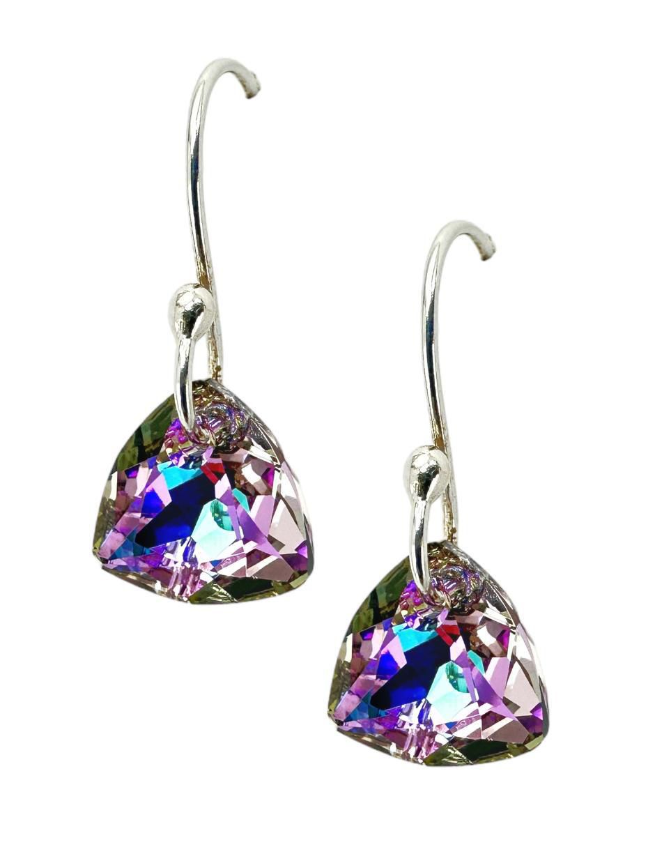 Aretes y collar "de (si aplica)" triangular zvezda trilliant sin temática "de" plata p 925 cristal