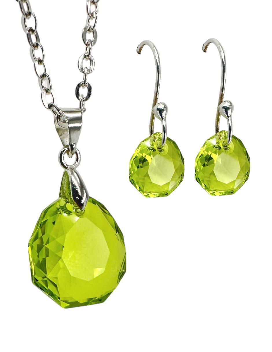 Aretes y collar Majestic de plata P 925 cristal Aretes y collar Majestic de plata P 925 cristal