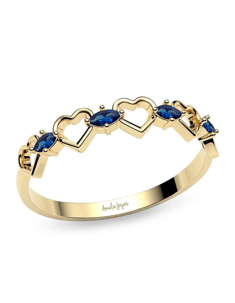 Anillo 10 k de oro zirconia brillante 4
