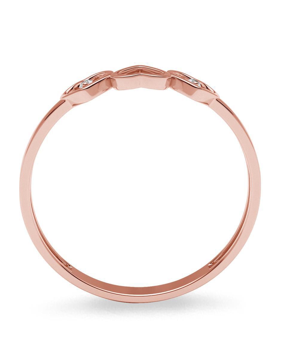 Anillo de corazón 14 k de oro zirconia brillante 3
