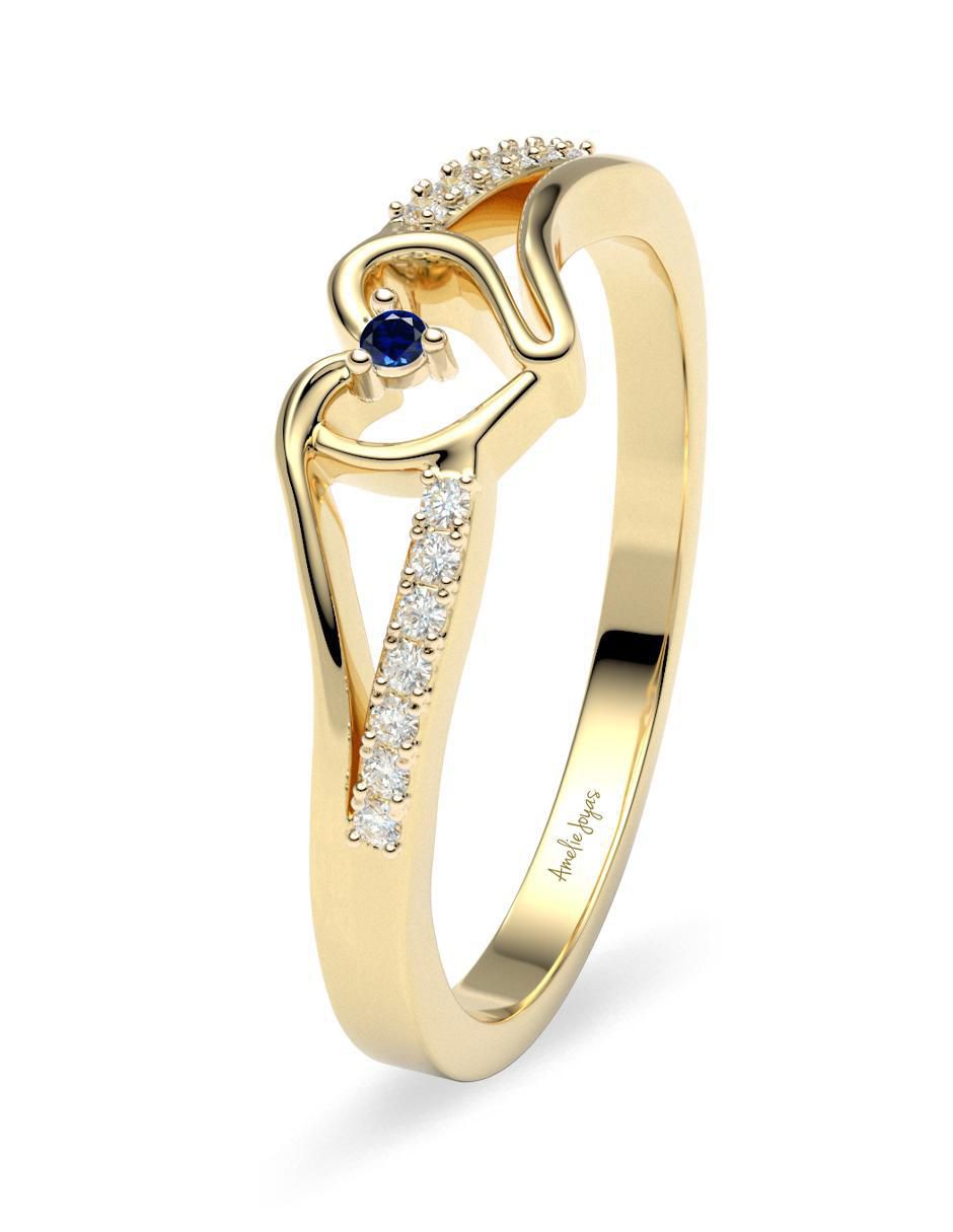 Anillo "de (si aplica)" corazón amelie joyas sin colección sin temática 14 k "de" oro zirconia