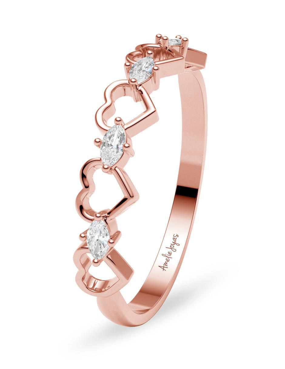 Anillo 14 k de oro zirconia brillante 2