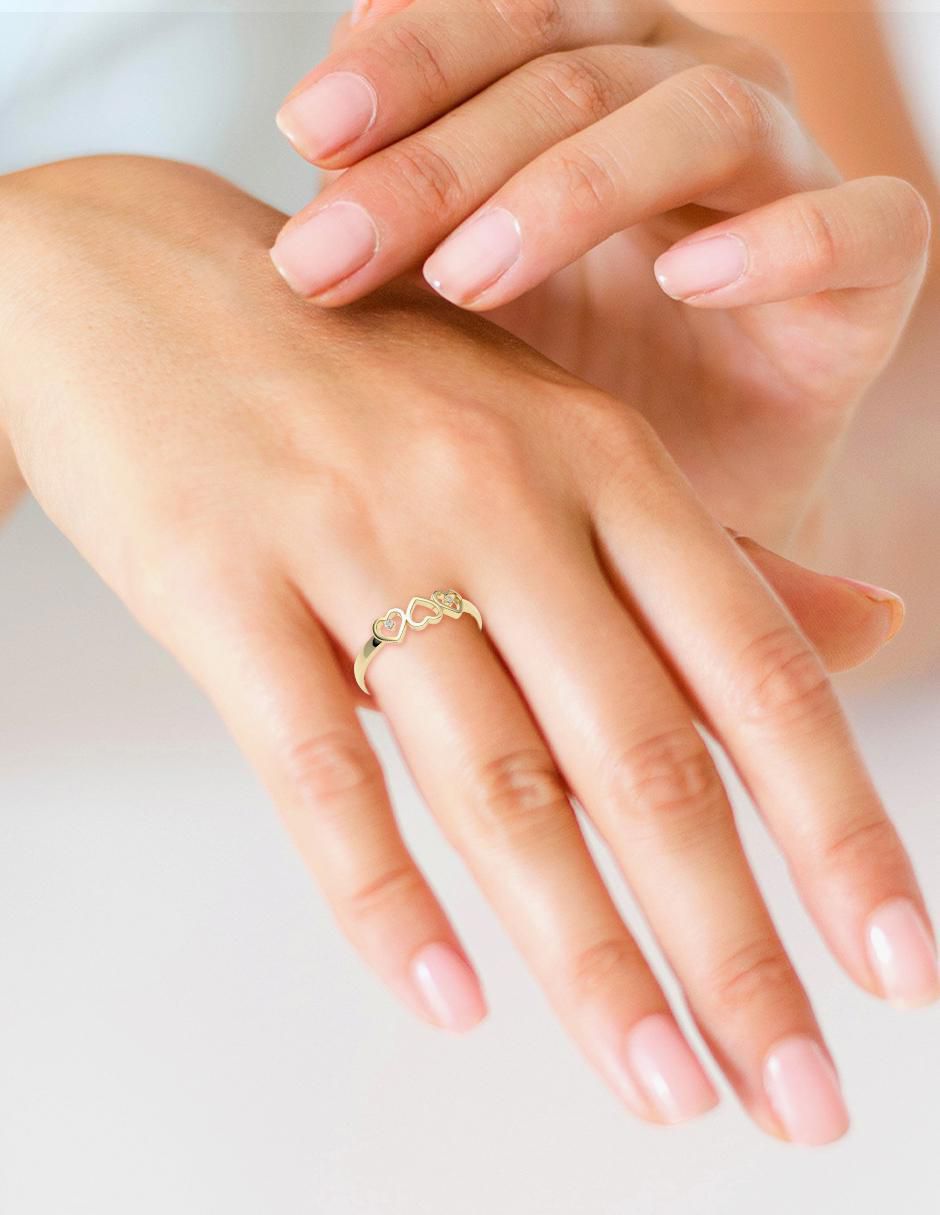 Anillo de corazón Amelie Joyas 14 k de oro zirconia