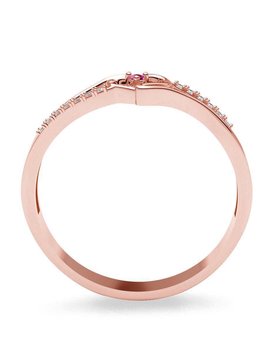 Anillo de corazón 14 k de oro zirconia brillante 3