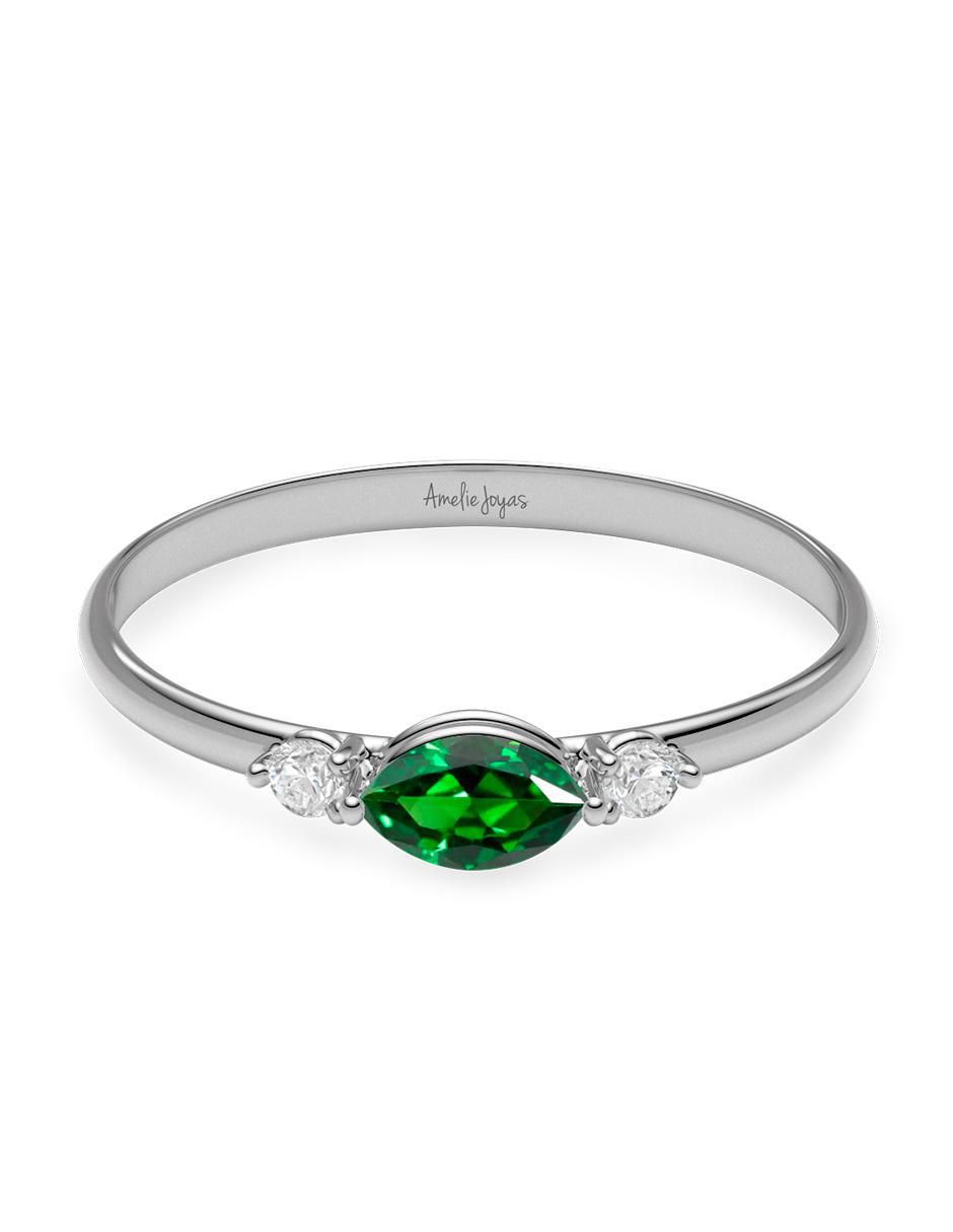 Anillo 10 k de oro zirconia brillante