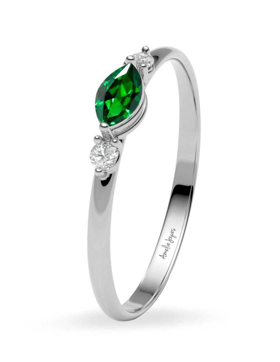 Anillo 10 k de oro zirconia brillante 2