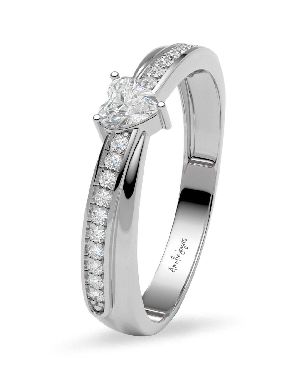 Anillo de corazón 14 k de oro zirconia brillante 2