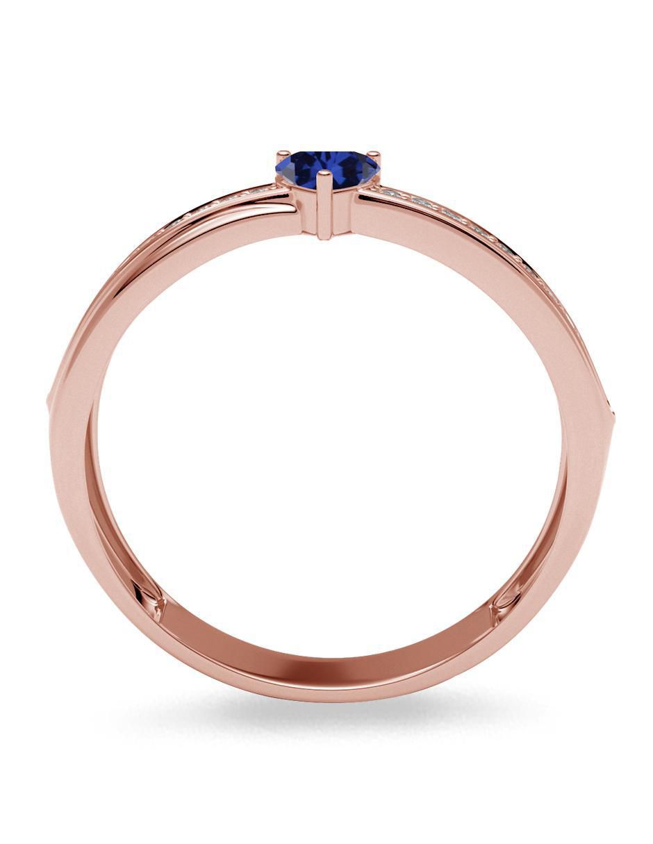 Anillo de corazón 14 k de oro zirconia brillante 3