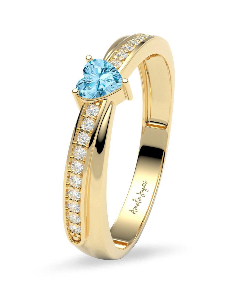 Anillo "de (si aplica)" corazón amelie joyas sin colección sin temática 14 k "de" oro zirconia