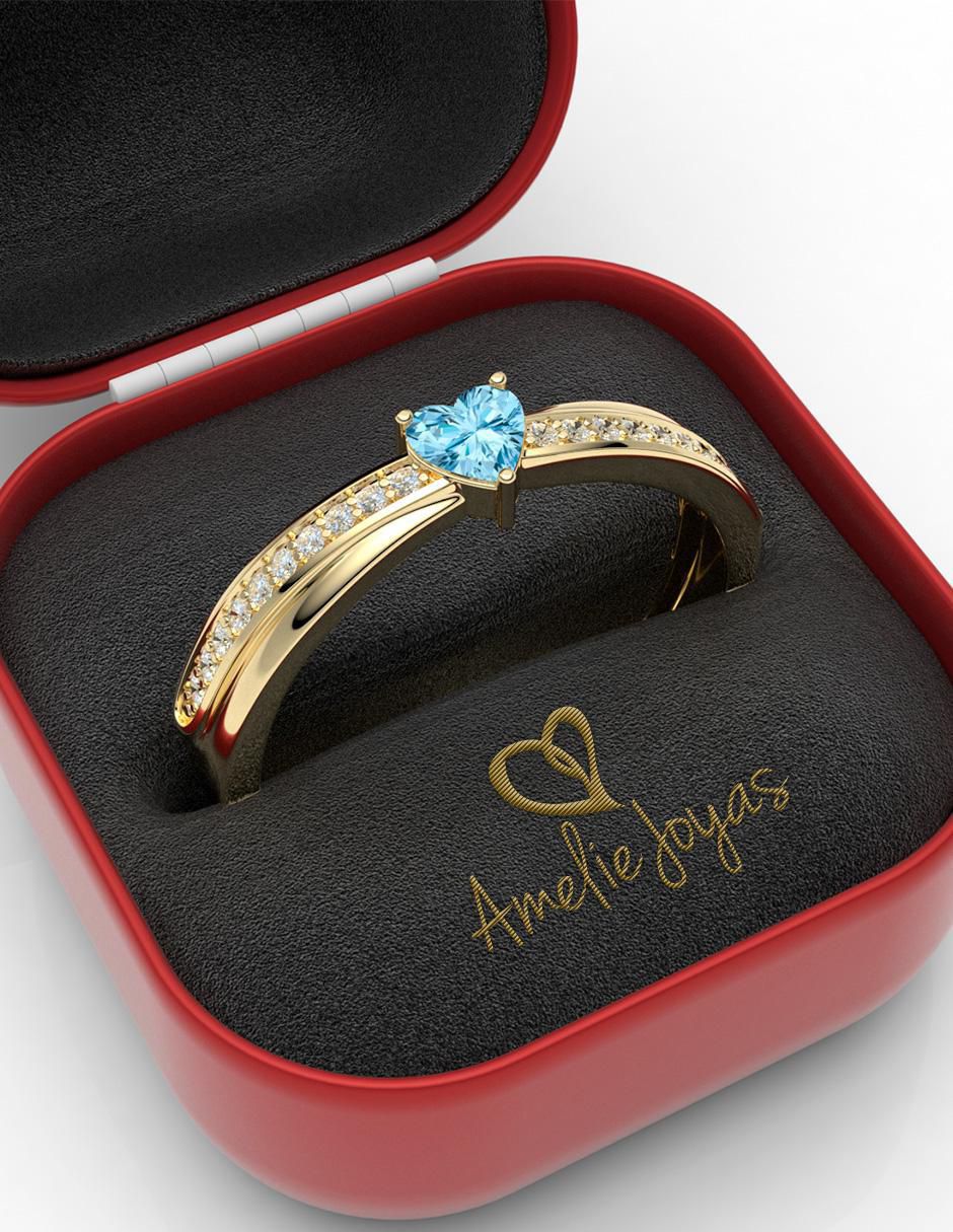 Anillo "de (si aplica)" corazón amelie joyas sin colección sin temática 14 k "de" oro zirconia