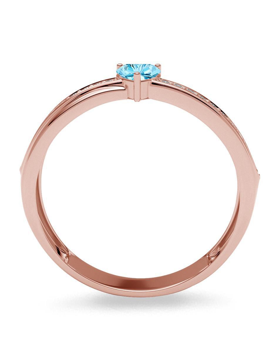 Anillo de corazón 14 k de oro zirconia brillante 3