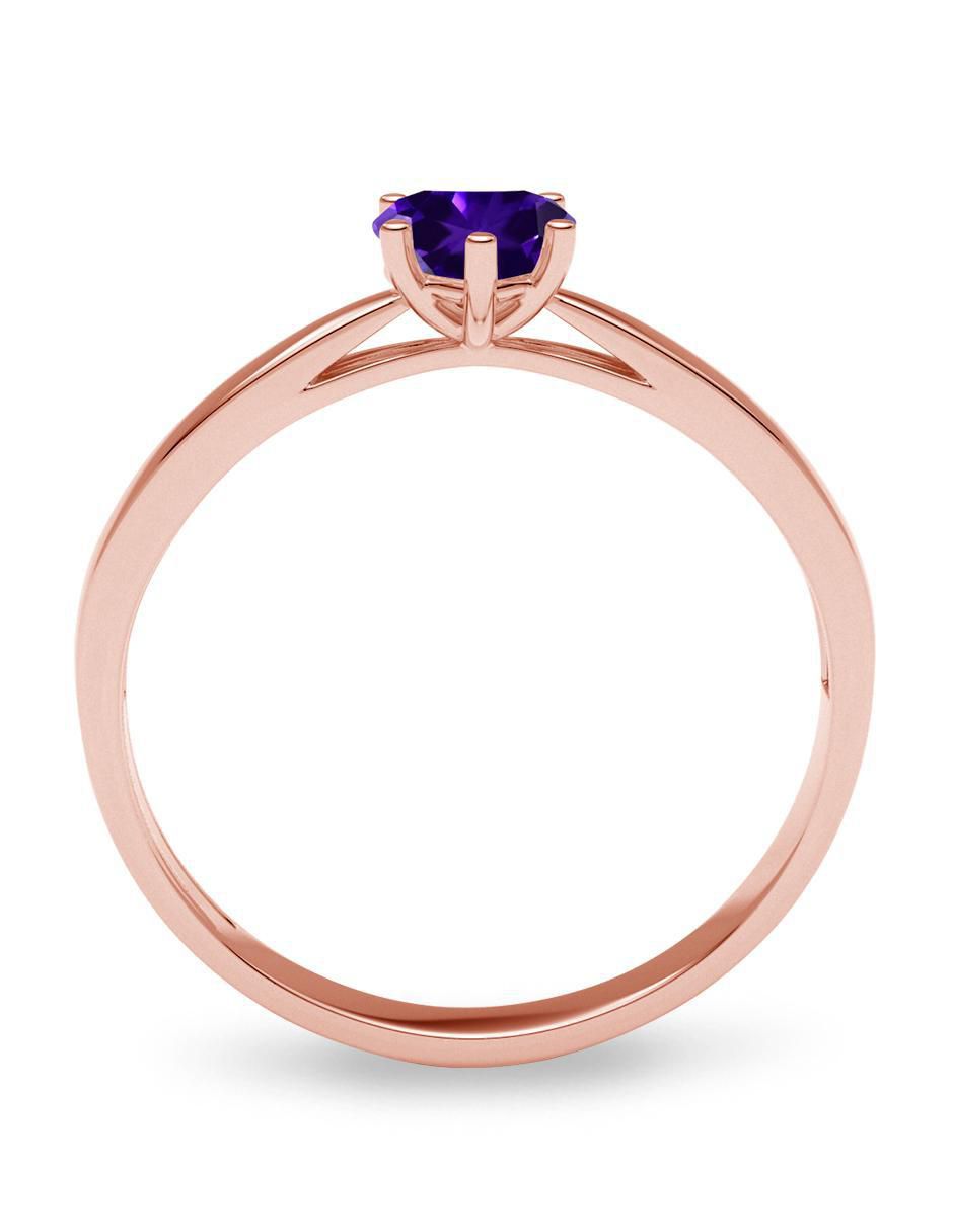 Anillo de corazón 14 k de oro zirconia brillante 3