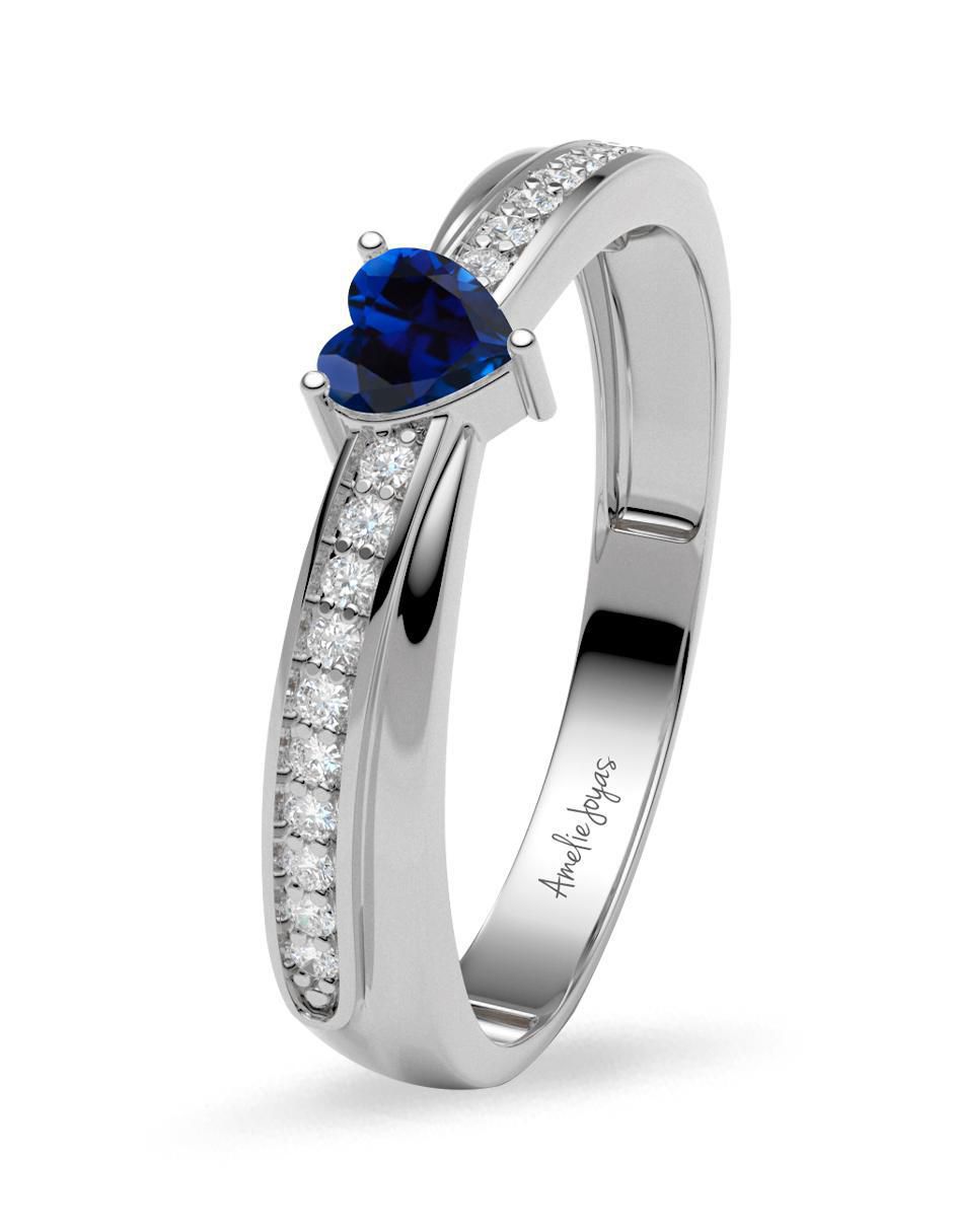 Anillo de corazón 14 k de oro zirconia brillante 2