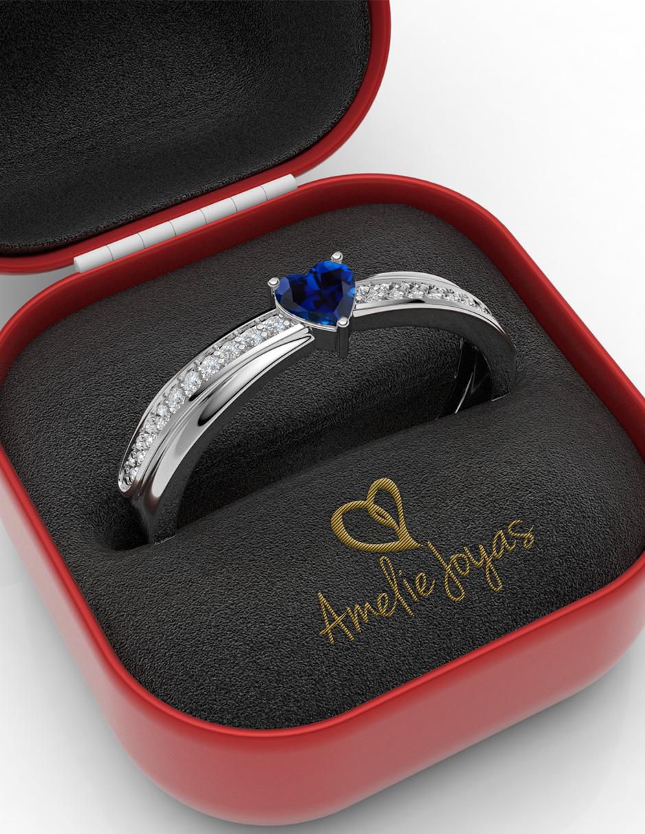 Anillo de corazón 14 k de oro zirconia brillante 4