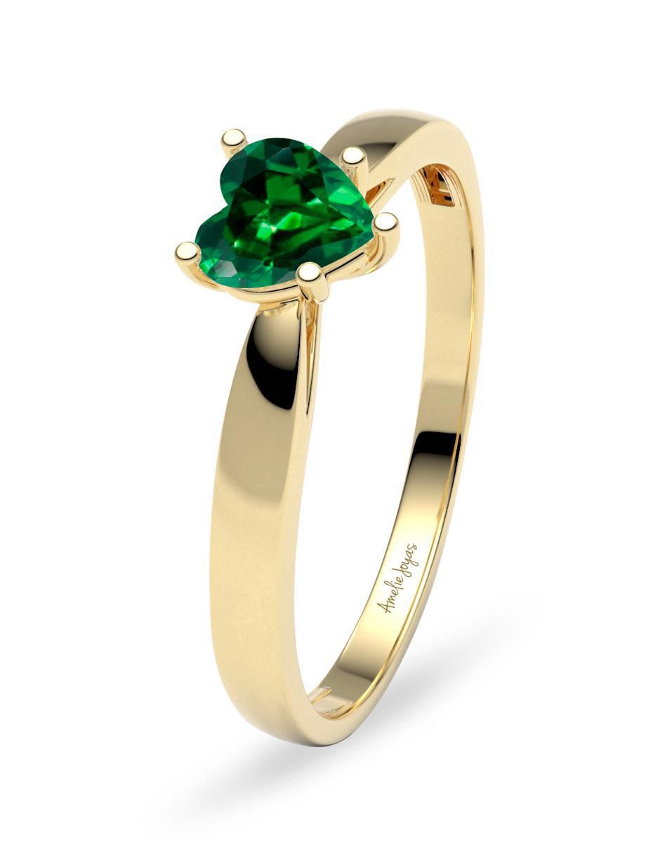 Anillo "de (si aplica)" corazón amelie joyas sin colección  sin temática 14 k "de" oro zirconia