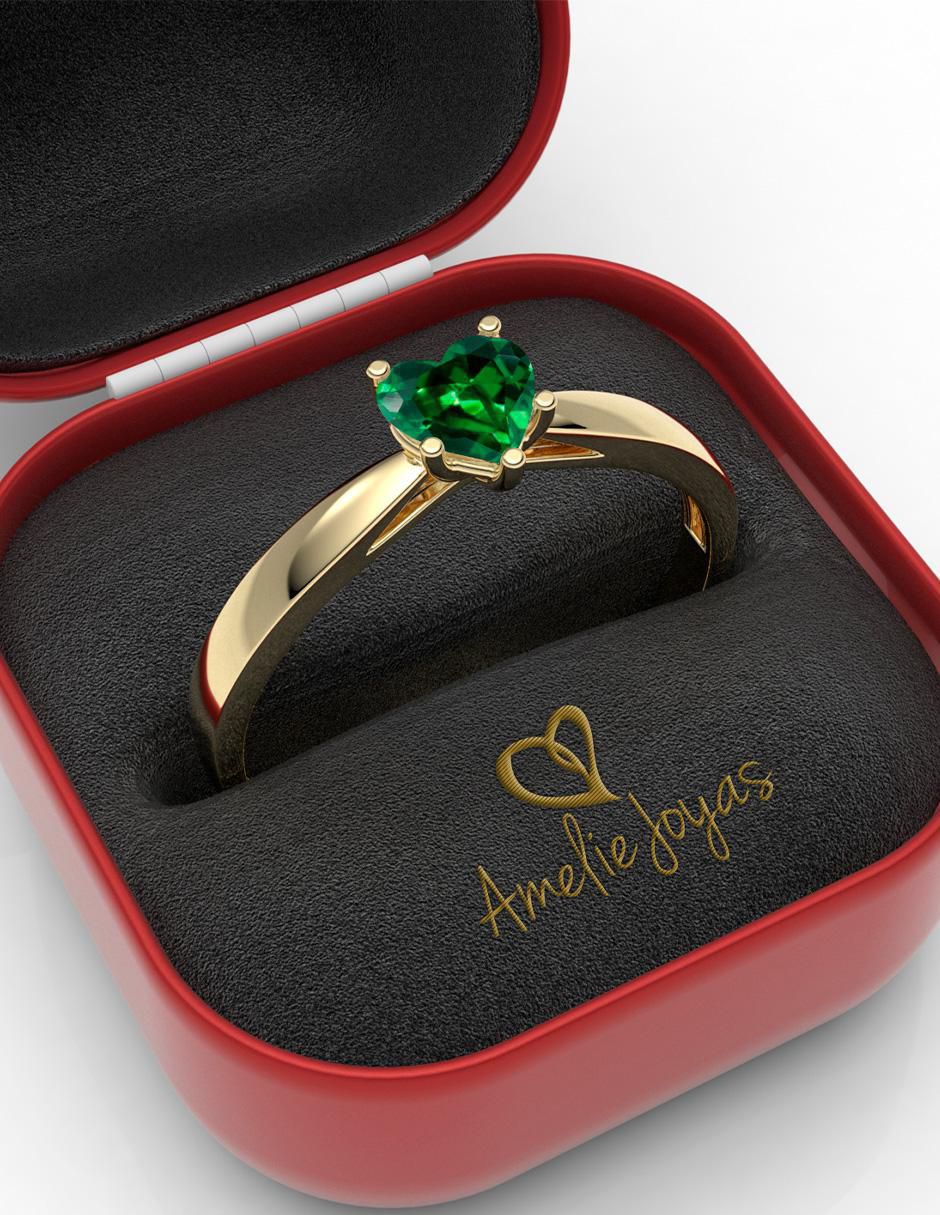 Anillo "de (si aplica)" corazón amelie joyas sin colección  sin temática 14 k "de" oro zirconia