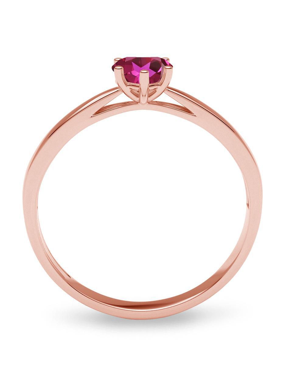 Anillo de corazón 14 k de oro zirconia brillante 3