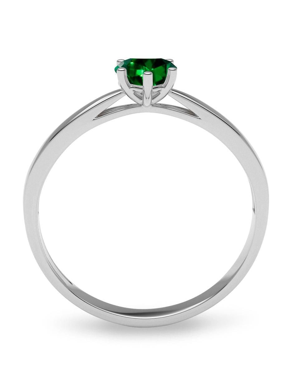 Anillo de corazón 14 k de oro zirconia brillante 3