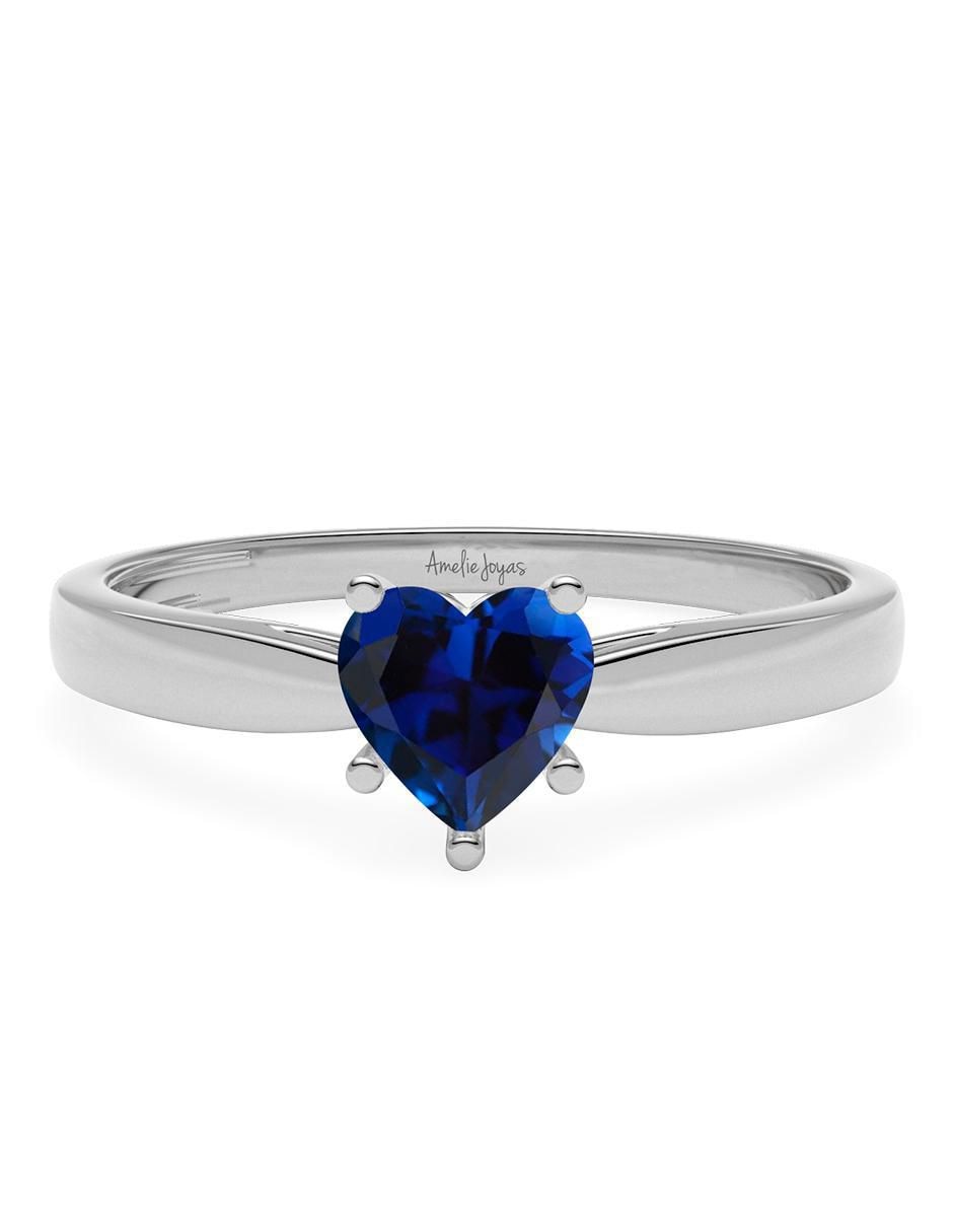Anillo de corazón 14 k de oro zirconia brillante