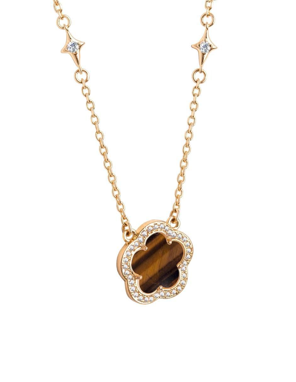 Collar de trébol de baño de oro 18 K