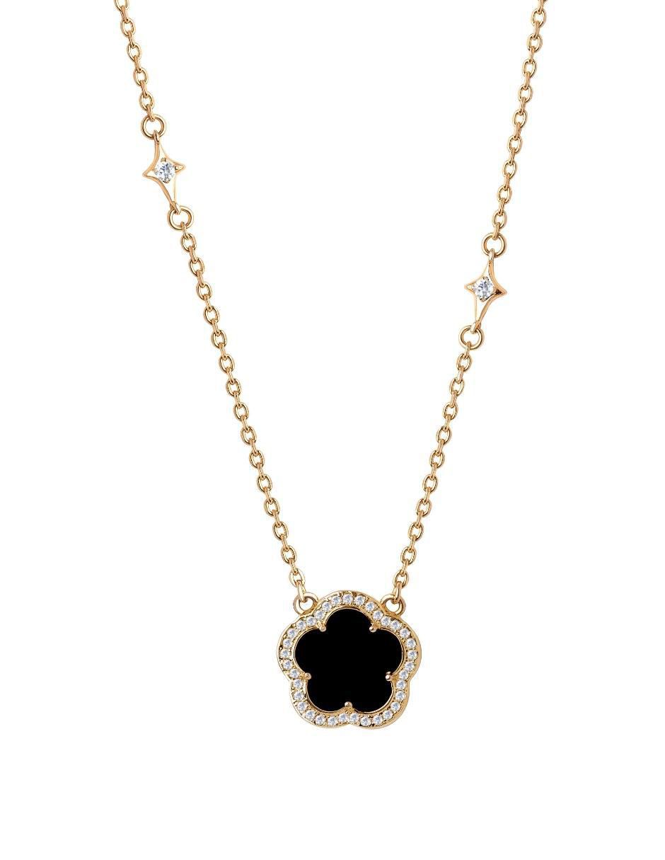 Collar de trébol de baño de oro 18 K 3