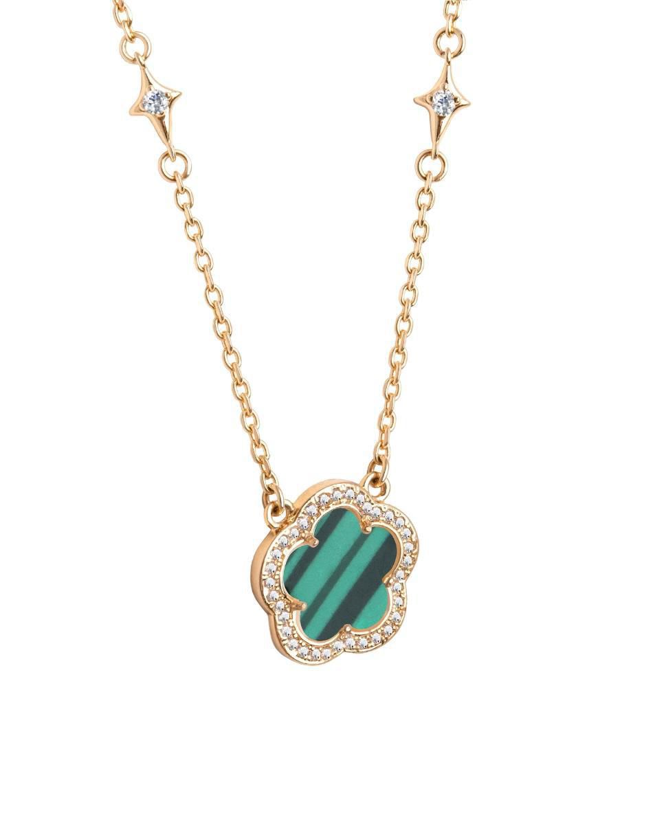 Collar de trébol de baño de oro 18 K