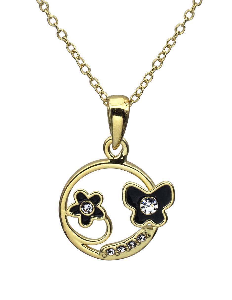 Collar con dije de mariposa Pretty de baño de oro 18 K