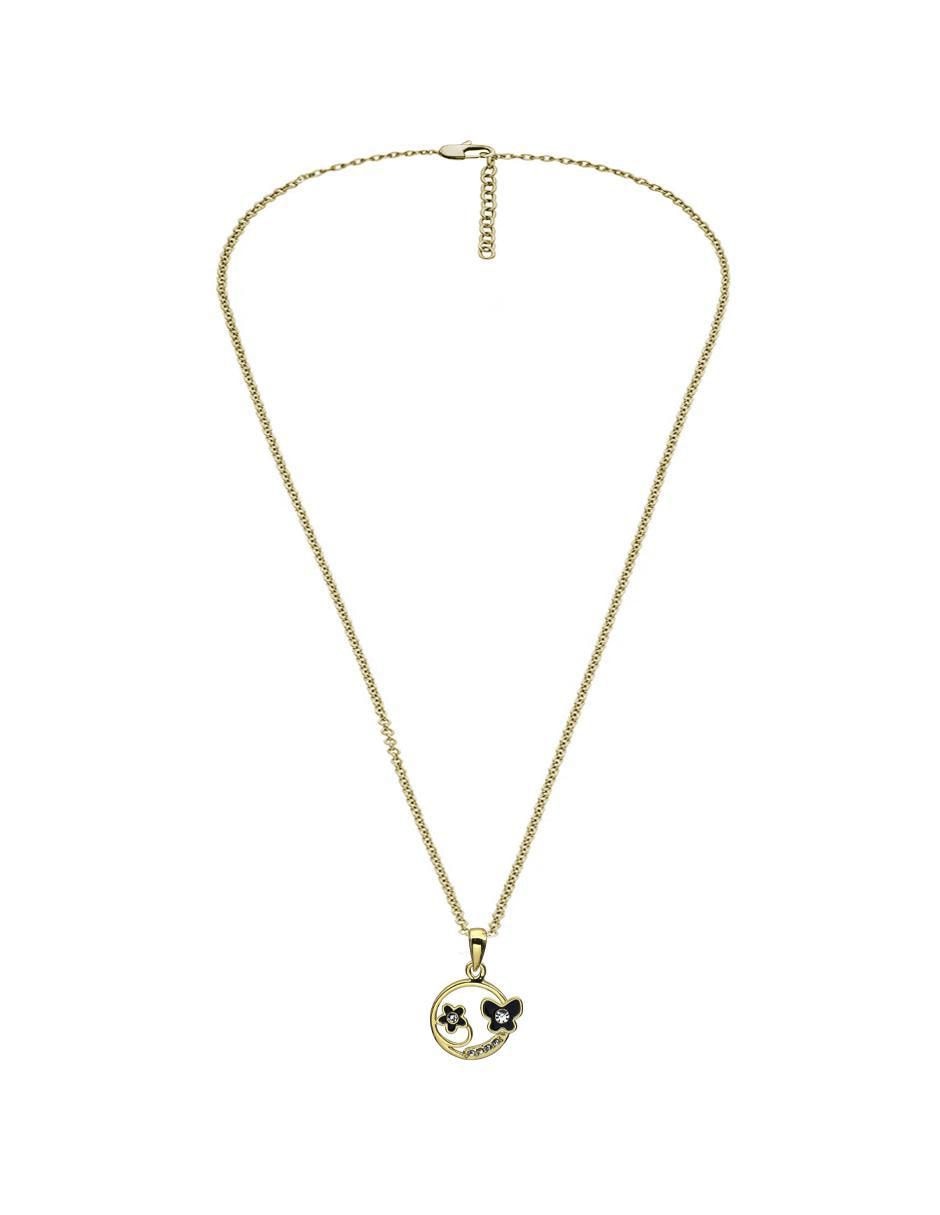Collar con dije de mariposa Pretty de baño de oro 18 K 2