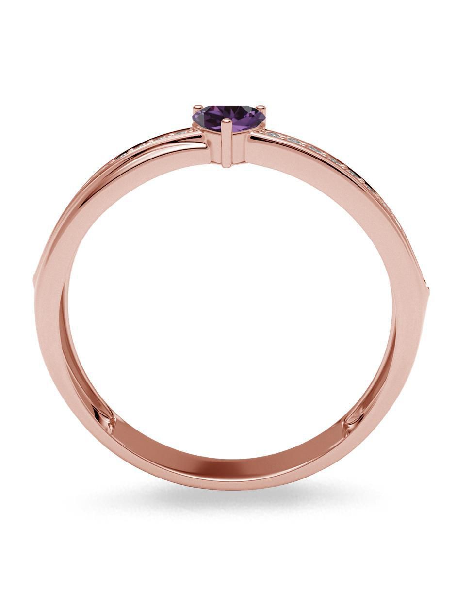Anillo de corazón 14 k de oro zirconia brillante 3