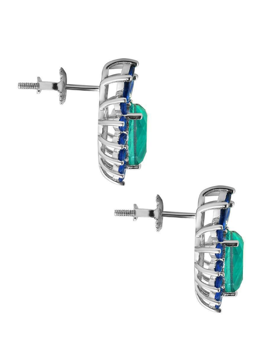 Broqueles de corazón de plata P 925 turmalina 3