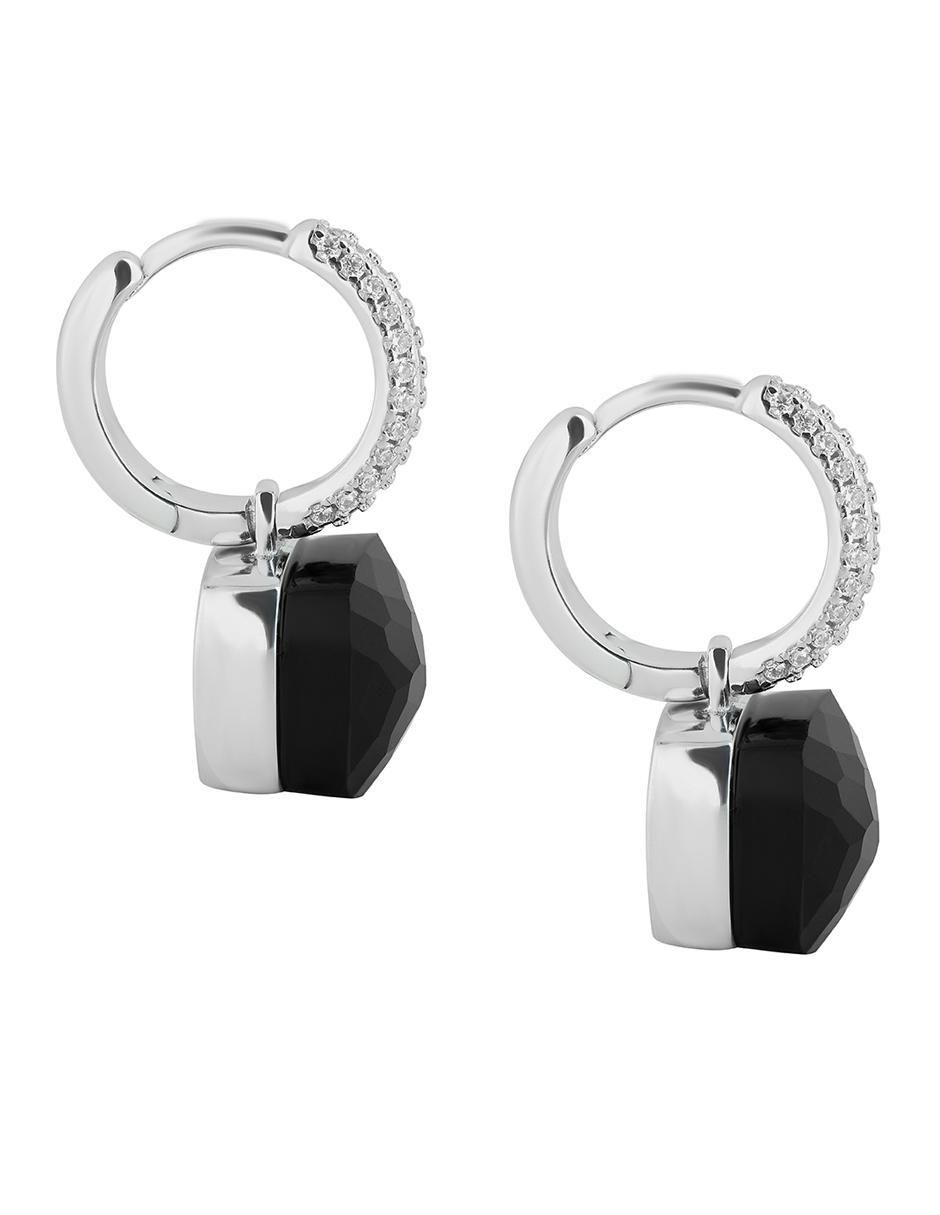 Aretes cuadrados de plata P 925 ónix 3